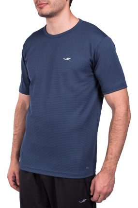 تی شرت یقه گرد ورزشی مردانه سرمه ای لسکن