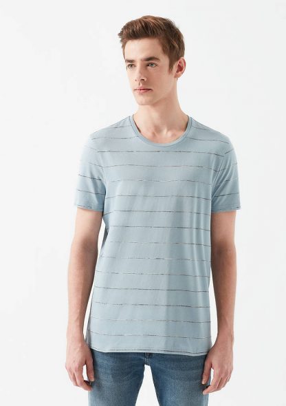 تی شرت راه راه آبی مردانه ماوی