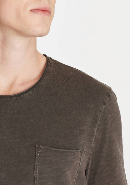 تی شرت یقه گرد خاکی مردانه ماوی
