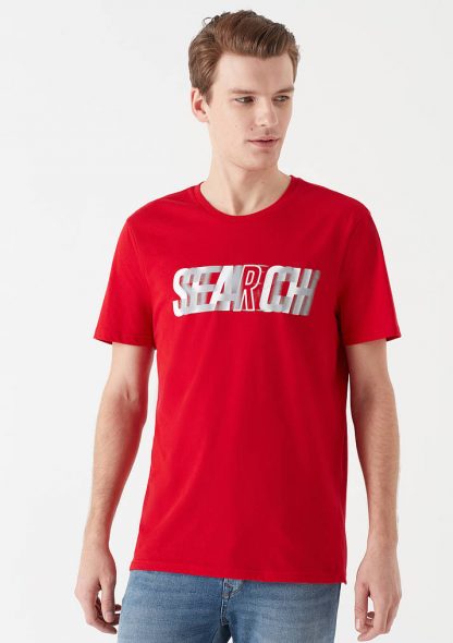 تی شرت نخی قرمز مردانه ماوی