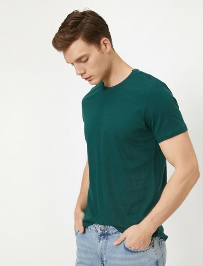 تی شرت نخی جذب مردانه سبز
