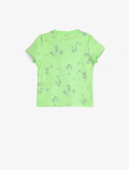 تی شرت طرح نخل سبز نوزادی پسرانه