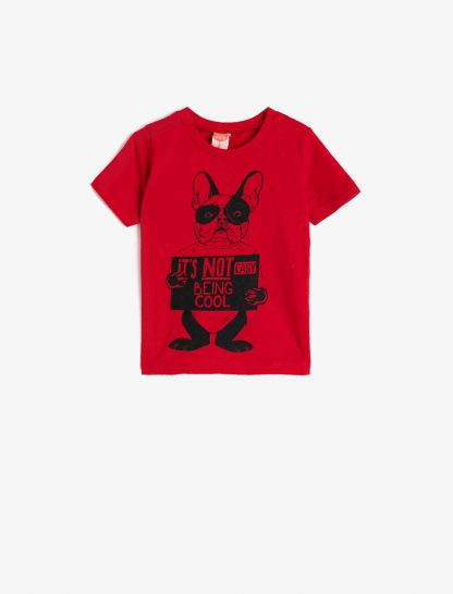تی شرت طرحدار قرمز نوزادی پسرانه