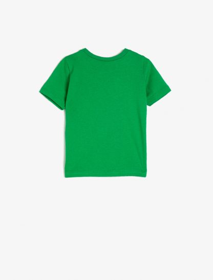 تی شرت طرح دایناسور سبز نوزادی پسرانه