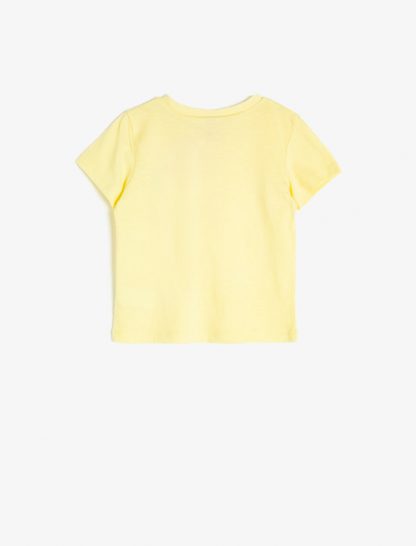 تی شرت نخی نوزادی دخترانه زرد