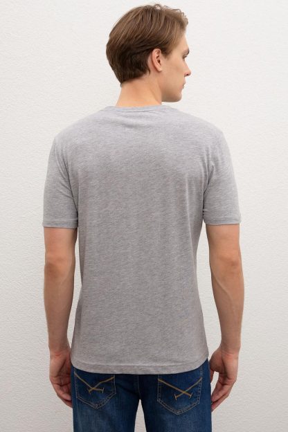 تی شرت نوشته دار مردانه خاکستری