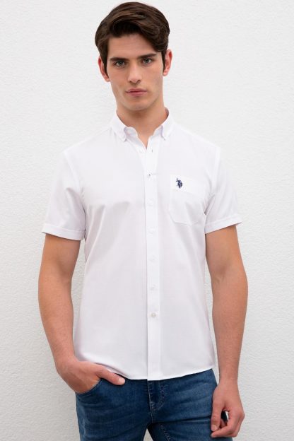 پیراهن آستین کوتاه سفید مردانه