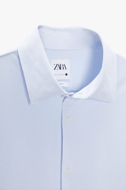 پیراهن رسمی مردانه آبی کم رنگ زارا zara