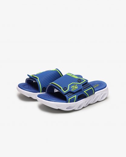 کفش کتانی چراغ دار پسرانه آبی اسکچرز skechers