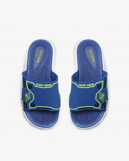 کفش کتانی چراغ دار پسرانه آبی اسکچرز skechers