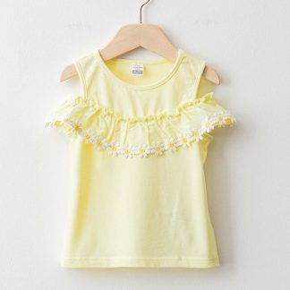 تی شرت آستین کوتاه نوزادی دختر لیمویی السی وایکیکی lcwaikiki