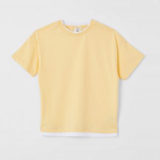 تی شرت آستین بلند پسرانه زرد دفاکتو defacto