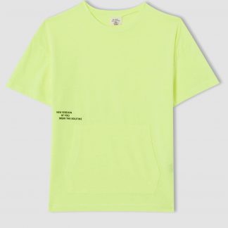 تی شرت آستین بلند پسرانه سبز دفاکتو defacto