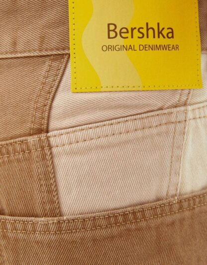 شلوار جین گشاد مردانه شتری برشکا bershka