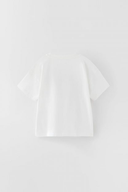 تی شرت پسرانه سفید زارا zara
