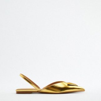 کفش تخت زنانه طلایی زارا zara