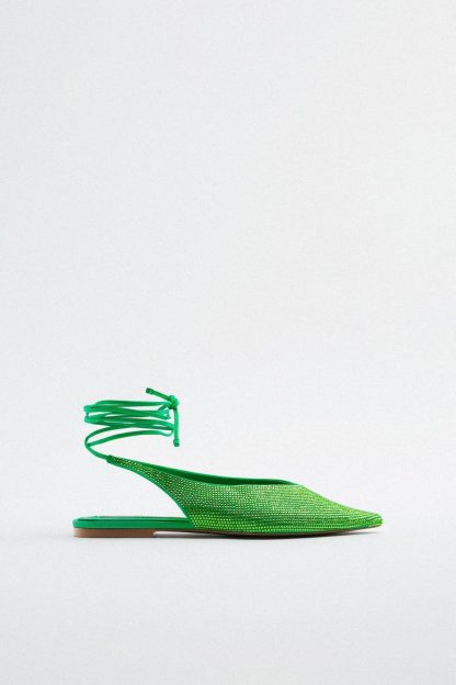 کفش تخت زنانه سبز زارا zara