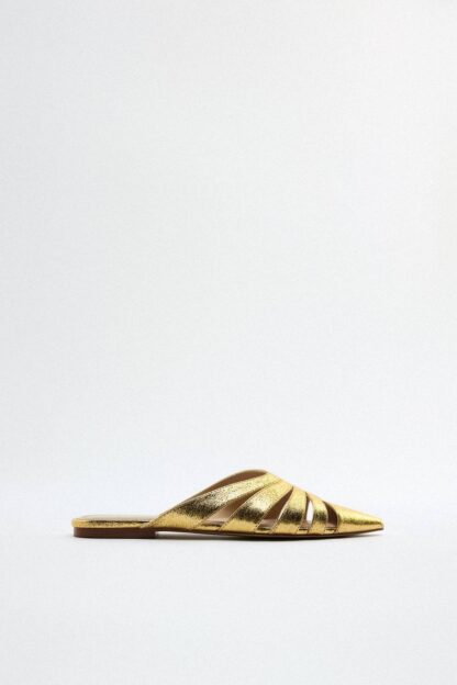 کفش تخت زنانه طلایی زارا zara