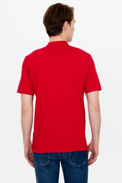 تی شرت یقه هفت مردانه قرمز یو اس پولو