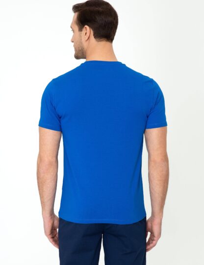 تی شرت یقه گرد مردانه آبی کاشارل