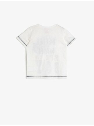 تی شرت نوزاد پسرانه سفید تیره koton