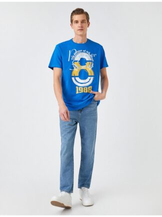 تی شرت آستین کوتاه مردانه آبی koton