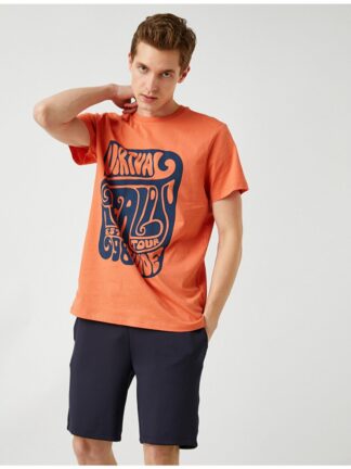 تی شرت آستین کوتاه مردانه نارنجی koton