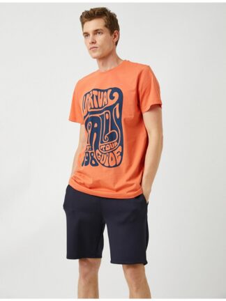 تی شرت آستین کوتاه مردانه نارنجی koton