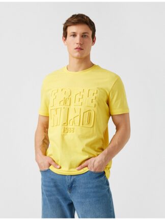 تی شرت آستین کوتاه مردانه زرد koton
