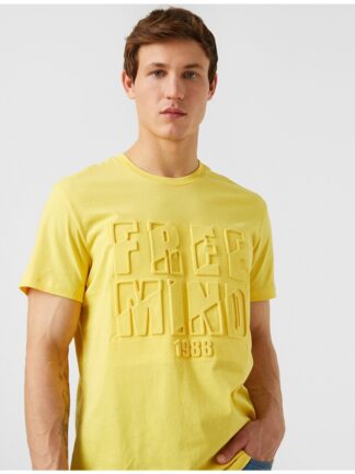 تی شرت آستین کوتاه مردانه زرد koton