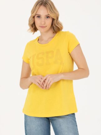 تی ‌‌‌شرت زنانه معمولی زرد تیره یو اس پولو