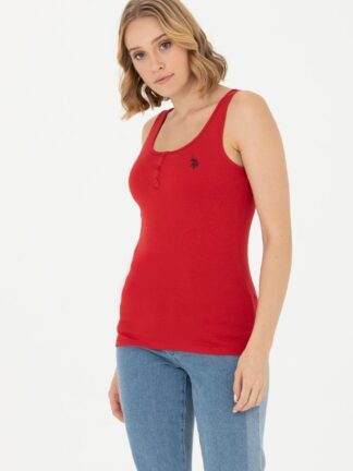 تی ‌‌‌شرت زنانه اسلیم قرمز یو اس پولو