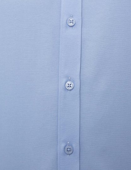 پیراهن آستین بلند مردانه یقه کلاسیک ساده جذب آبی پیرکاردین