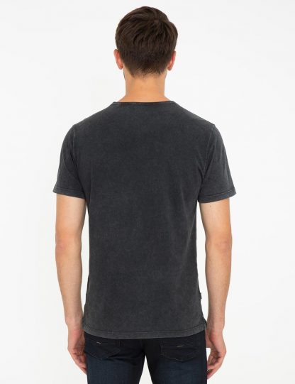 تی شرت مردانه آستین کوتاه یقه گرد مدل جذب سیاه پیرکاردین