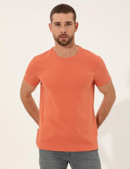 تی شرت مردانه آستین کوتاه یقه گرد مدل جذب مرجانی پیرکاردین