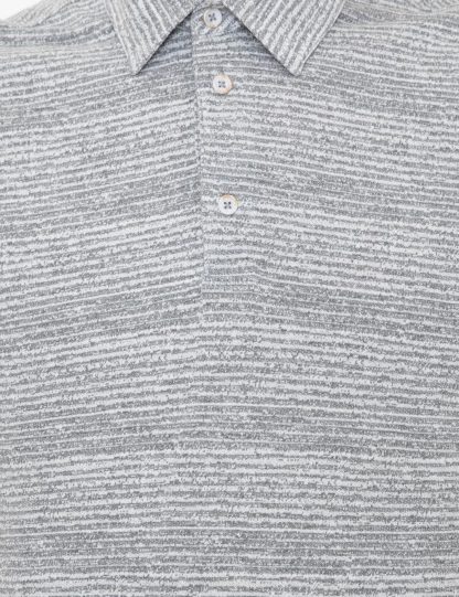 تی شرت مردانه آستین کوتاه یقه پولو مدل جذب خاکستری ملانژ پیرکاردین