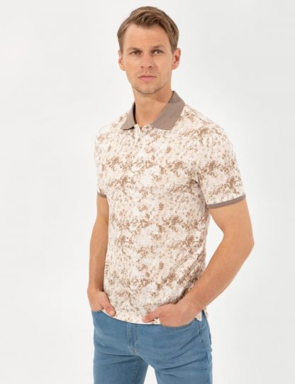 تی شرت مردانه آستین کوتاه یقه پولو طرحدار مدل جذب سموری پیرکاردین