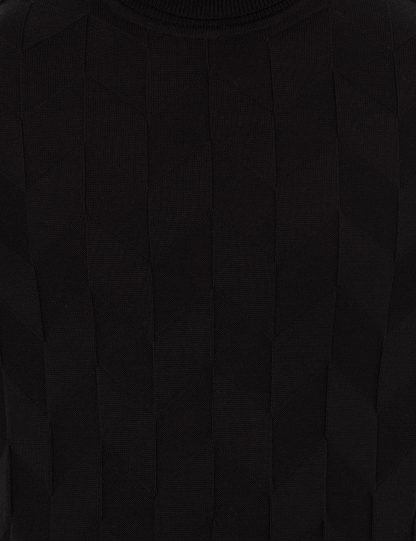پلیور مردانه یقه اسکی طرحدار سیاه پیرکاردین