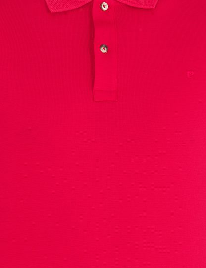 تی شرت مردانه آستین کوتاه یقه پولو ساده مدل جذب قرمز پیرکاردین