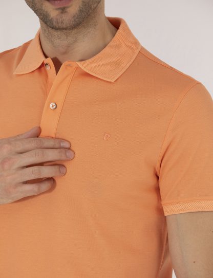 تی شرت مردانه آستین کوتاه یقه پولو ساده مدل جذب سالمون پیرکاردین