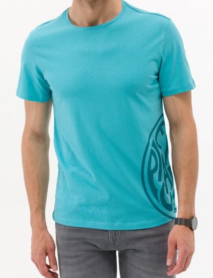 تی شرت مردانه آستین کوتاه یقه گرد مدل جذب آبی پیرکاردین
