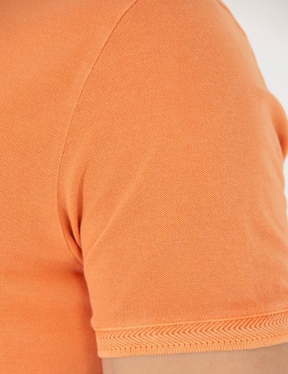 تی شرت مردانه آستین کوتاه یقه پولو مدل جذب نارنجی پیرکاردین