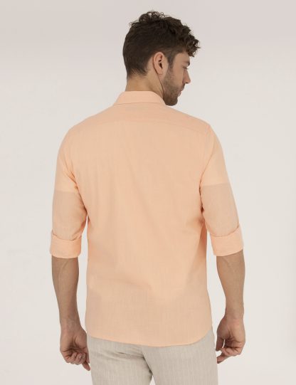 پیراهن آستین بلند مردانه جذب نارنجی پیرکاردین