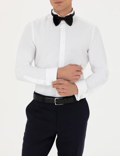 پیراهن رسمی مردانه جذب سفید پیرکاردین