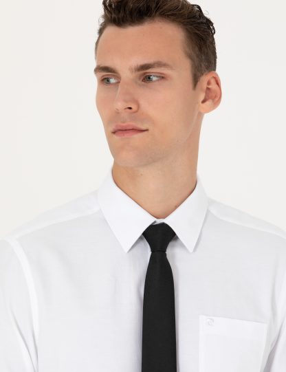 پیراهن آستین بلند مردانه معمولی سفید پیرکاردین