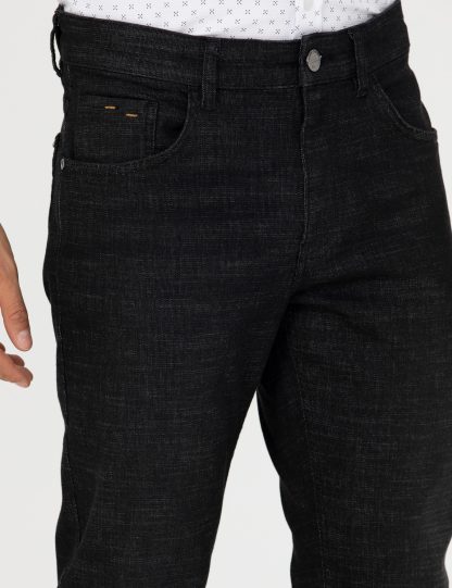 شلوار جین مردانه جیبدار جذب سیاه پیرکاردین