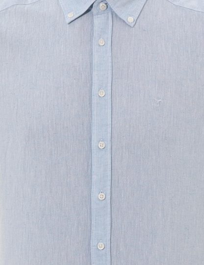 پیراهن آستین کوتاه مردانه جذب آبی روشن کاشارل