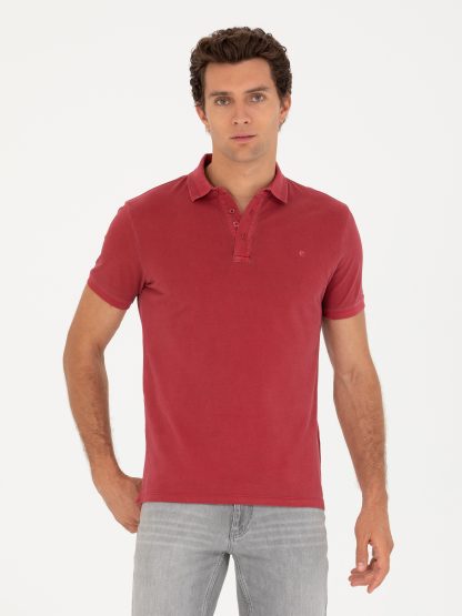 تی شرت مردانه اسلیم قرمز کاشارل