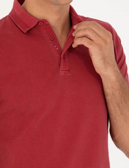 تی شرت مردانه اسلیم قرمز کاشارل