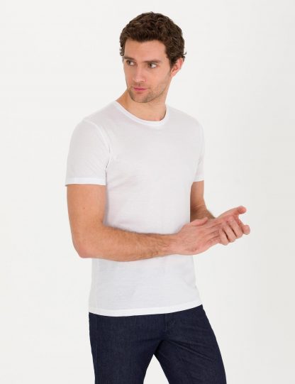 تی شرت مردانه اسلیم سفید کاشارل